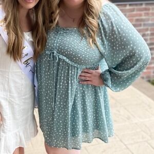ARULA Teal Polka Dot Dress